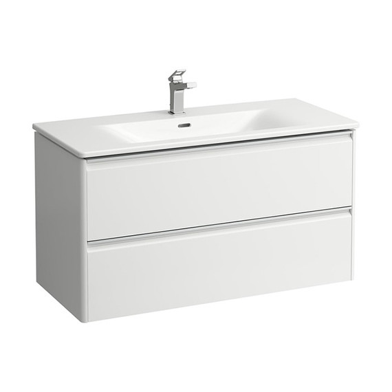 Тумба подвесная с раковиной-столешницей Laufen Palace 100 см 8.6070.7.260.104.1, белый матовый - фото 