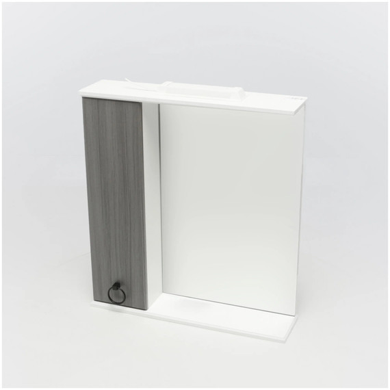 Зеркало-шкаф EvaGold Arcada 65 см L EG010154, белый глянец/серая лиственница - фото 8