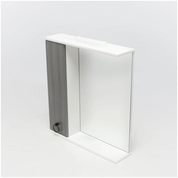 Зеркало-шкаф EvaGold Arcada 65 см L EG010154, белый глянец/серая лиственница - фото 4