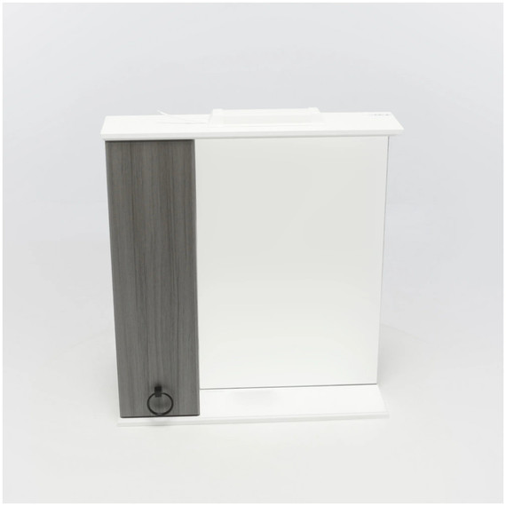 Зеркало-шкаф EvaGold Arcada 65 см L EG010154, белый глянец/серая лиственница - фото 5