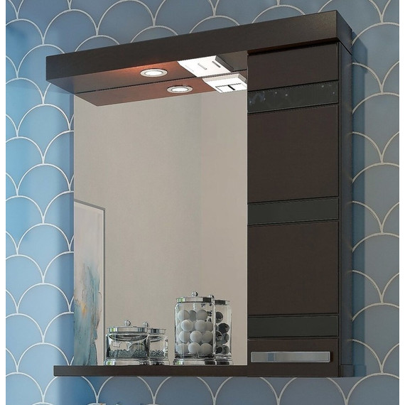 Зеркало-шкаф EvaGold Fantasy 69 см R EG010189, венге - фото 