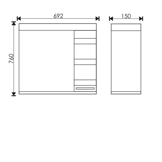 Зеркало-шкаф EvaGold Fantasy 69 см R EG010189, венге - фото 4