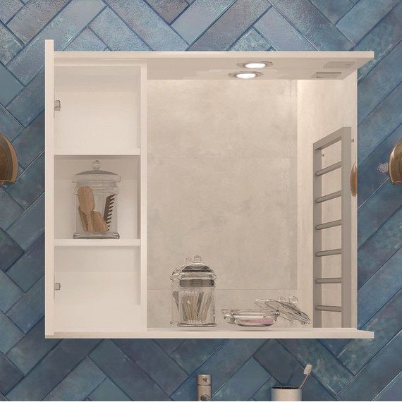 Зеркало-шкаф EvaGold Paola 80 см L EG010256 - фото 2