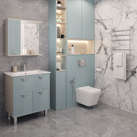 Зеркало-шкаф EvaGold Sky 72 см EG010850, индиго/кашемир - фото 4