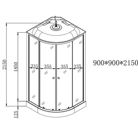 Душевая кабина EvaGold 90х90 см EG210004, хром/матовое - фото 5