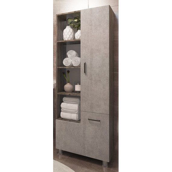 Пенал напольный EvaGold Catherine 60 см EG010324, белый камень - фото 3