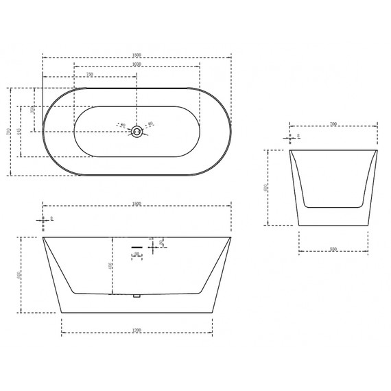 Ванна отдельностоящая Abber AB9222-1.5 150x70 см - фото 11