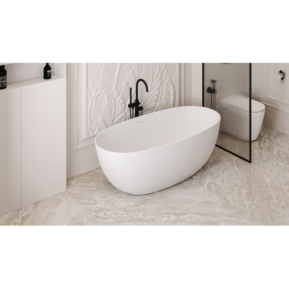 Ванна отдельностоящая Abber Stein 170x75 см AS9624-1.7, белый матовый, Размер - мм: 1700х750 - фото 9