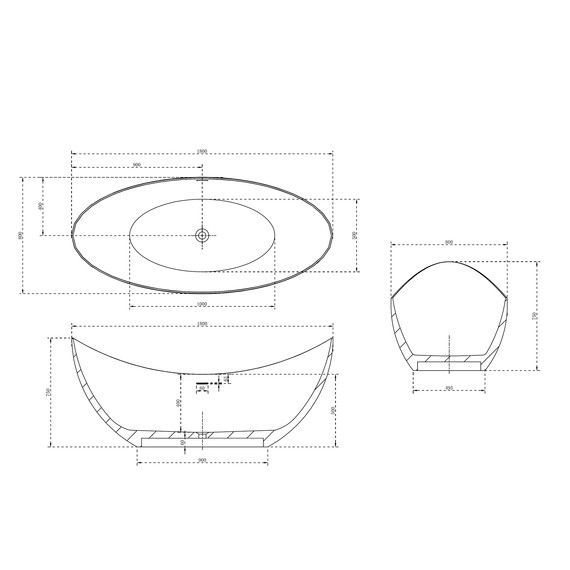 Ванна отдельностоящая Abber Stein 180x80 см AS9633, белый матовый - фото 10