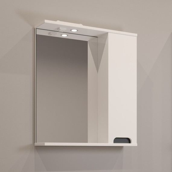 Зеркало-шкаф EvaGold Vesta 58 см EG010417, белый/графит - фото 