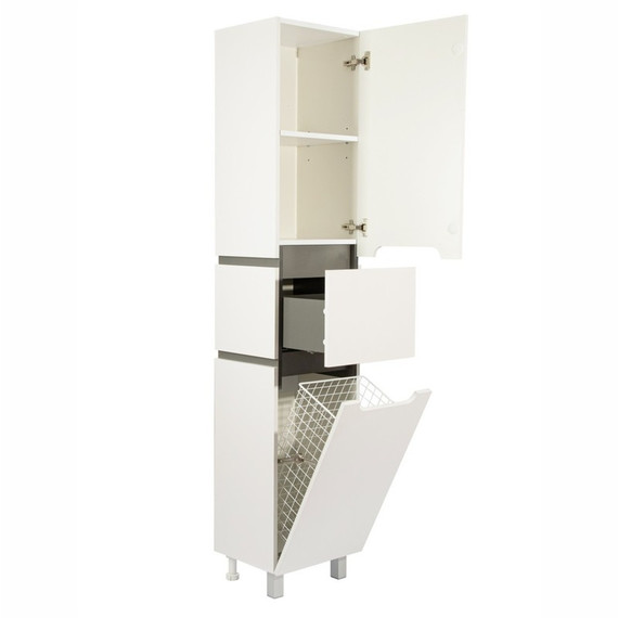 Пенал напольный EvaGold Vesta 40 см EG010420, белый/графит - фото 12