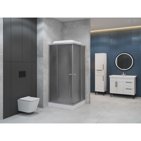 Душевая кабина EvaGold 100х100 см EG210006, хром/рифленое - фото 2