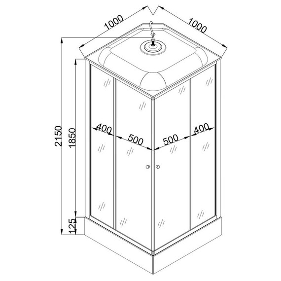 Душевая кабина EvaGold 100х100 см EG210006, хром/рифленое - фото 5