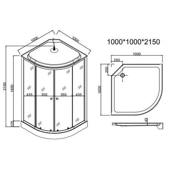 Душевая кабина EvaGold 100х100 см EG210009, хром/рифленое - фото 5