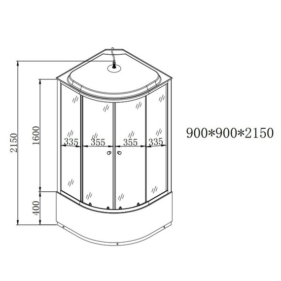 Душевая кабина EvaGold 90х90 см EG210011, хром/матовое - фото 5
