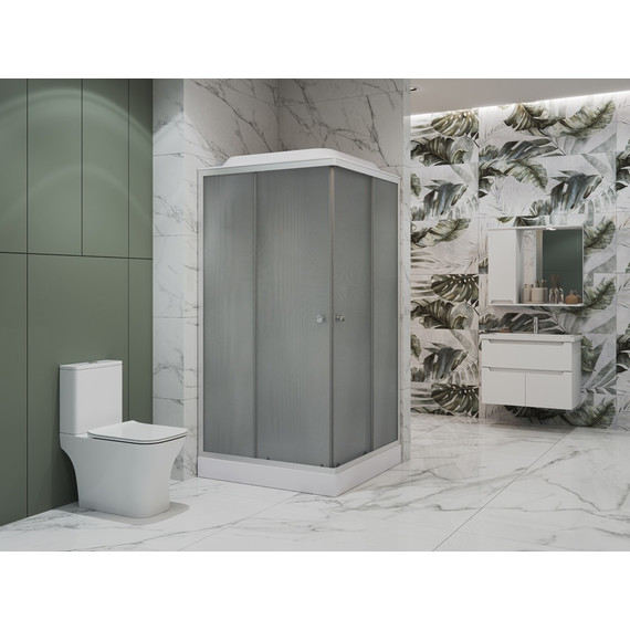 Душевая кабина EvaGold 90х90 см EG210017, хром/рифленое - фото 2