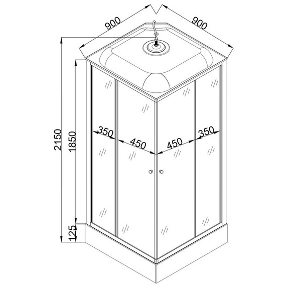 Душевая кабина EvaGold 90х90 см EG210017, хром/рифленое - фото 5