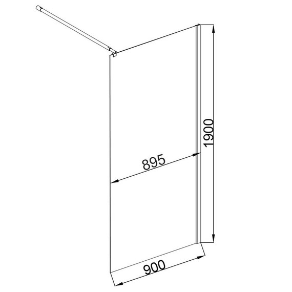 Душевая перегородка EvaGold 90 см EG220062 (стекло 8 мм) с кронштейном в комплекте, чёрный/прозрачное - фото 2
