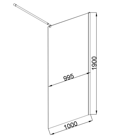 Душевая перегородка EvaGold 100 см EG220063 (стекло 8 мм) с кронштейном в комплекте, чёрный/прозрачное - фото 2