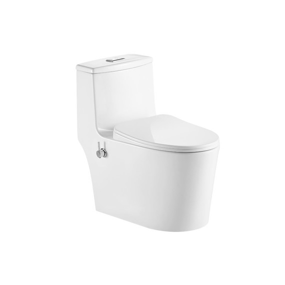 Унитаз-моноблок безободковый с функцией биде EvaGold EG050014 с тонкой крышкой микролифт - фото 