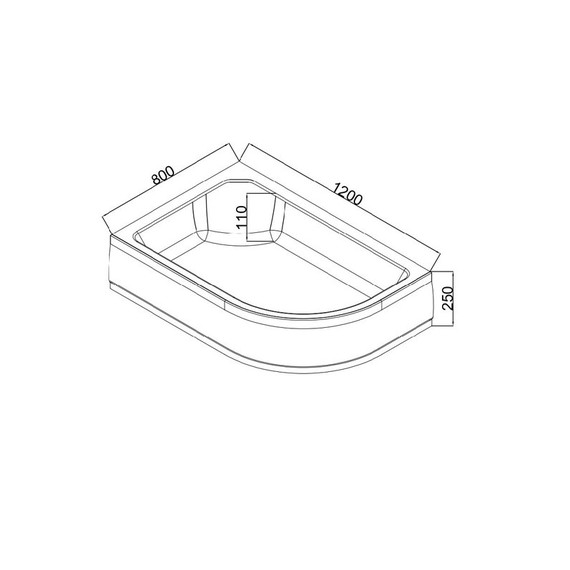 Поддон акриловый EvaGold 120х80 см EG230023 L - фото 2