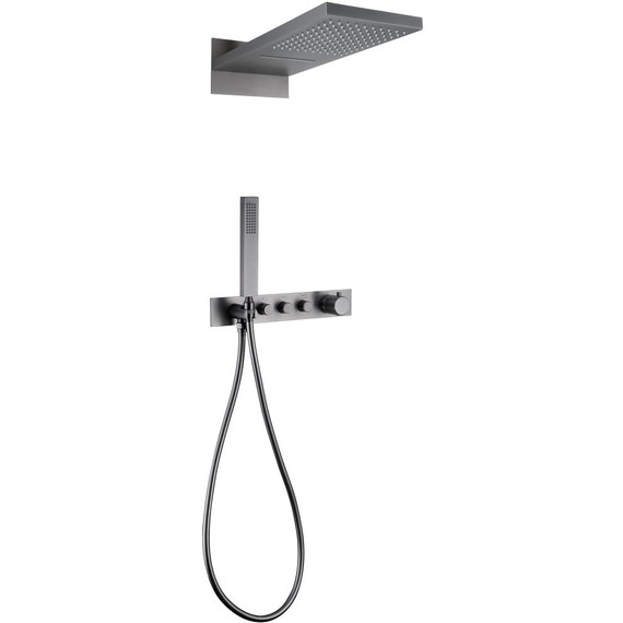 Душевая система для душа с термостатом Abber Rund AF8752NG, никель - фото 