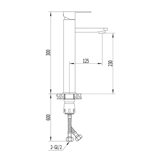 Смеситель для раковины высокий EvaGold Richard EG400046, чёрный - фото 7