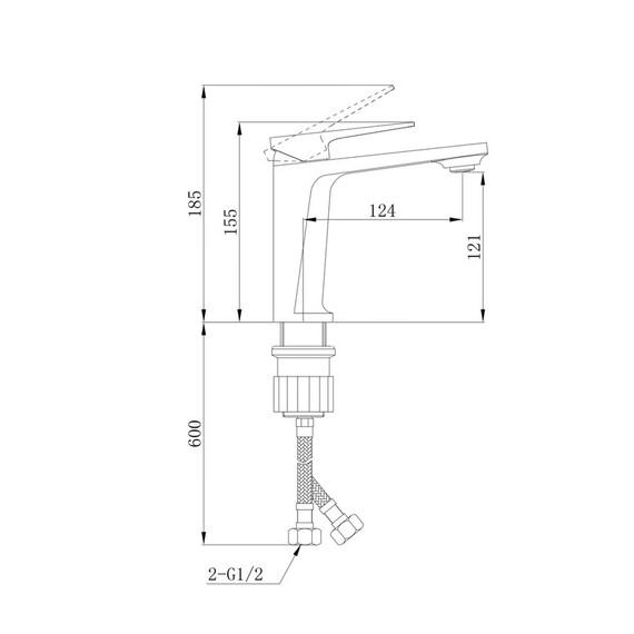 Смеситель для раковины EvaGold Vesta EG400086, оружейная сталь - фото 7