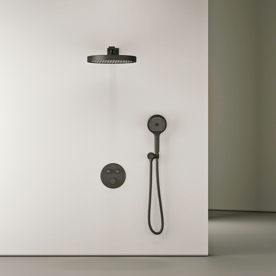 Душевая система для душа с термостатом Sancos Space SC3006MB, чёрный матовый - фото 