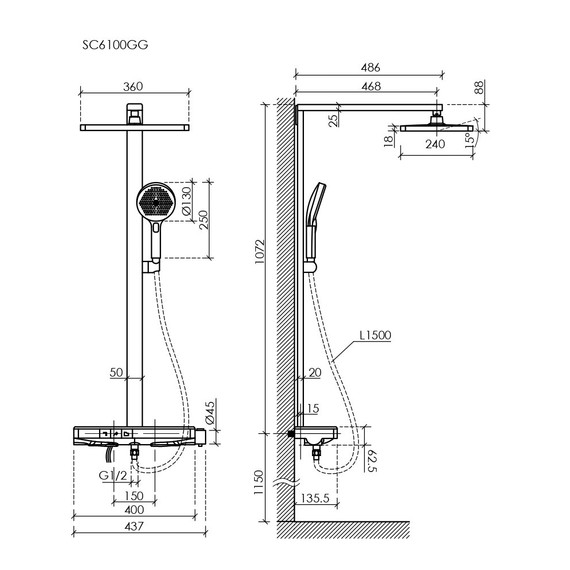 Душевая стойка с термостатом Sancos Vos SC6100CH - фото 11