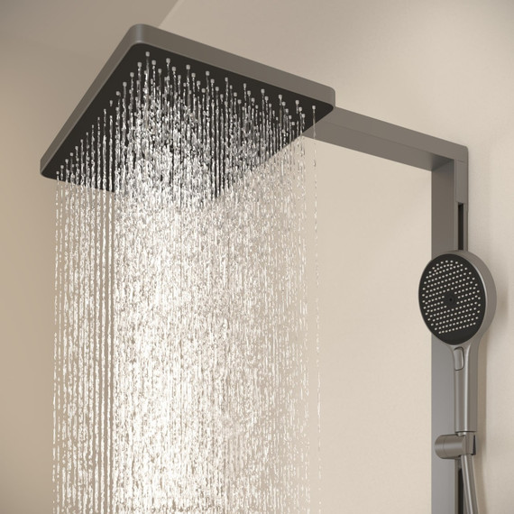 Душевая стойка с термостатом Sancos Vos SC6100GG, вороненая сталь - фото 4