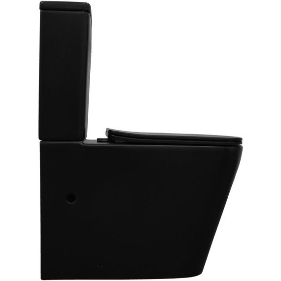 Унитаз-компакт безободковый Azario Black King AZ-8303-D с тонкой крышкой микролифт, чёрный матовый - фото 2