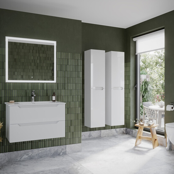 Тумба подвесная с раковиной-столешницей Sancos Norma 2.0 80 см NR2.080W - фото 5