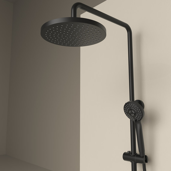 Душевая стойка с термостатом Sancos Teo SC11002MB, чёрный матовый - фото 8