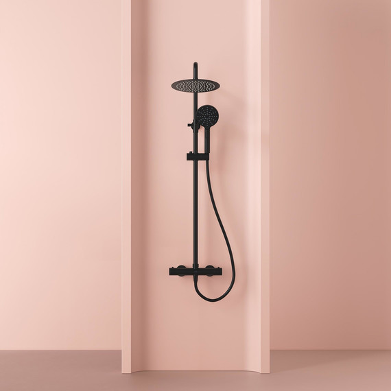 Душевая стойка с термостатом Sancos Kanedo SC7200MB, чёрный матовый - фото 9