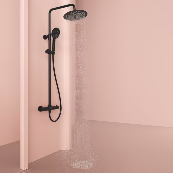 Душевая стойка с термостатом Sancos Kanedo SC7200MB, чёрный матовый - фото 3