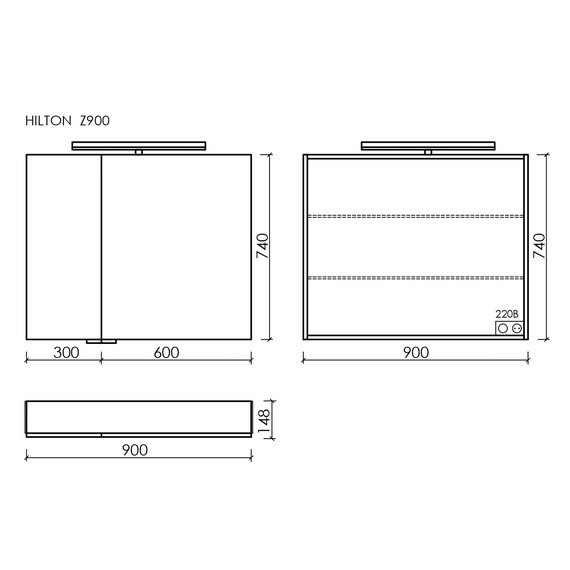 Зеркало-шкаф Sancos Hilton 90 см Z900 - фото 6