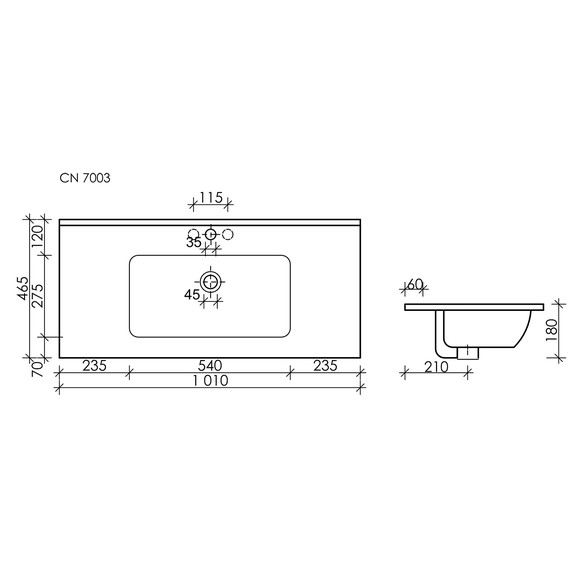 Тумба подвесная с раковиной-столешницей Sancos Libra 100 см LB100W (раковина Element CN7003MB) - фото 9