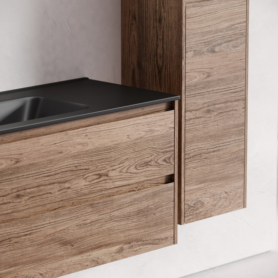 Тумба подвесная с раковиной-столешницей Sancos Libra 120 см LB120-1ECH, дуб чарльстон (раковина Element CN7006MB) - фото 6