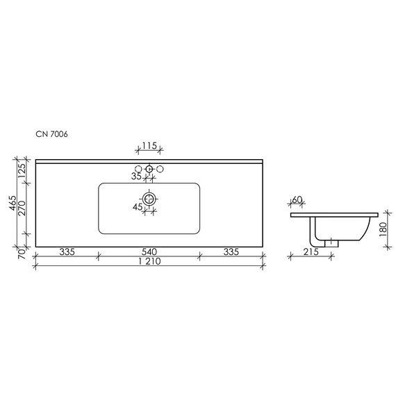 Тумба подвесная с раковиной-столешницей Sancos Libra 120 см LB120-1EG, дуб галифакс натуральный (раковина Element CN7006) - фото 9