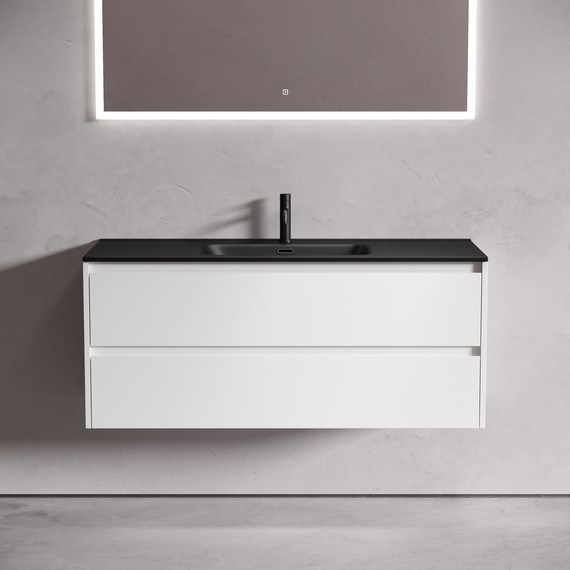 Тумба подвесная с раковиной-столешницей Sancos Libra 120 см LB120-1W (раковина Element CN7006MB) - фото 