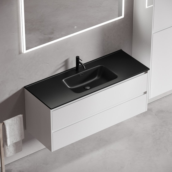 Тумба подвесная с раковиной-столешницей Sancos Libra 120 см LB120-1W (раковина Element CN7006MB) - фото 6