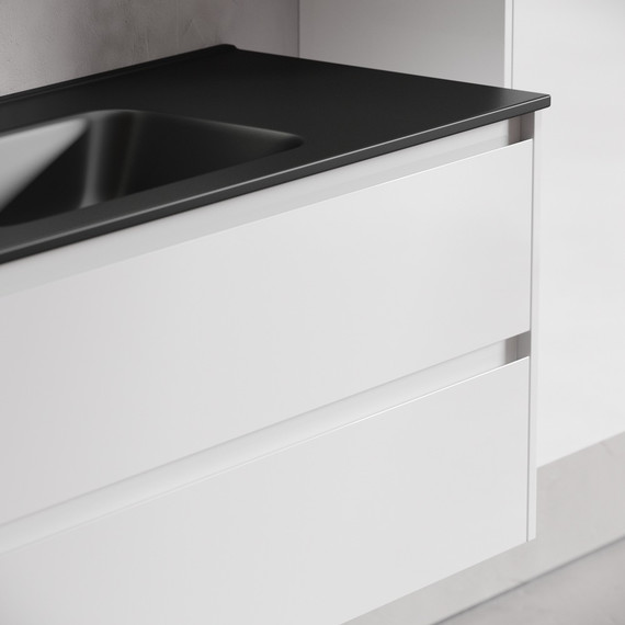 Тумба подвесная с раковиной-столешницей Sancos Libra 120 см LB120-1W (раковина Element CN7006MB) - фото 8