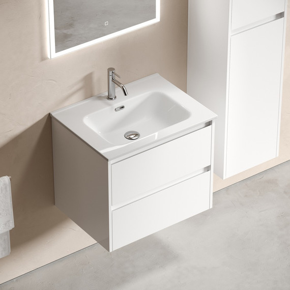 Тумба подвесная с раковиной Sancos Libra 60 см LB60W (раковина Element CN7001) - фото 6