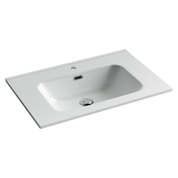 Тумба подвесная с раковиной-столешницей Sancos Libra 70 см LB70EG, дуб галифакс натуральный (раковина Element CN7007) - фото 3