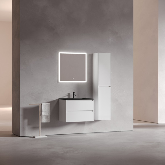 Тумба подвесная с раковиной-столешницей Sancos Libra 70 см LB70W (раковина Element CN7007MB) - фото 5