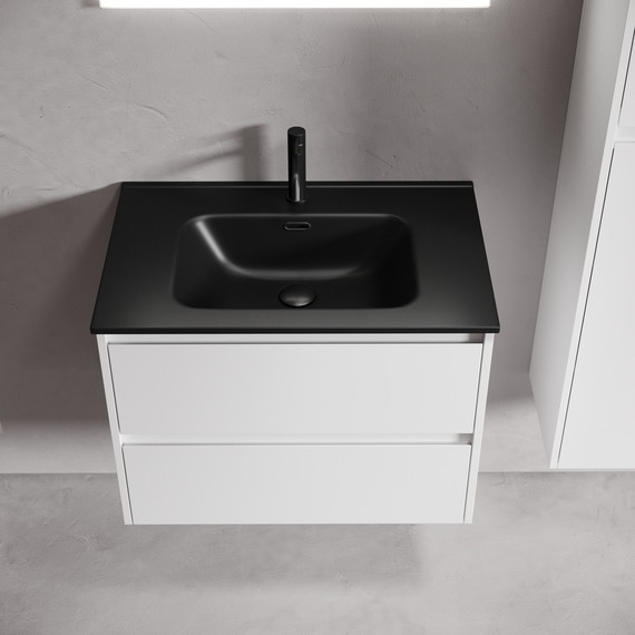 Тумба подвесная с раковиной-столешницей Sancos Libra 70 см LB70W (раковина Element CN7007MB) - фото 7