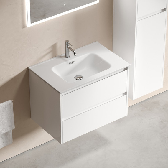 Тумба подвесная с раковиной-столешницей Sancos Libra 70 см LB70W (раковина Element CN7007) - фото 6