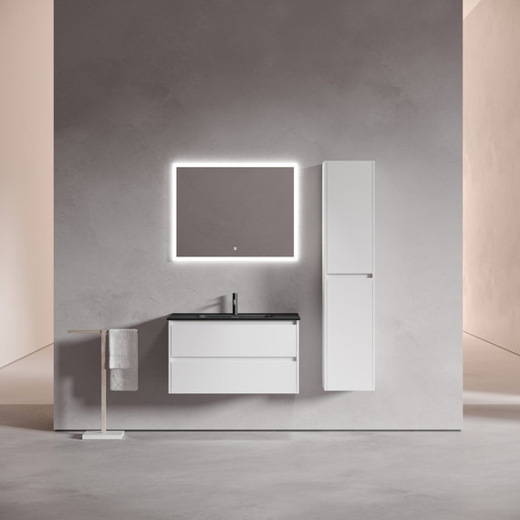 Тумба подвесная с раковиной-столешницей Sancos Libra 90 см LB90W (раковина Element CN7002MB) - фото 4