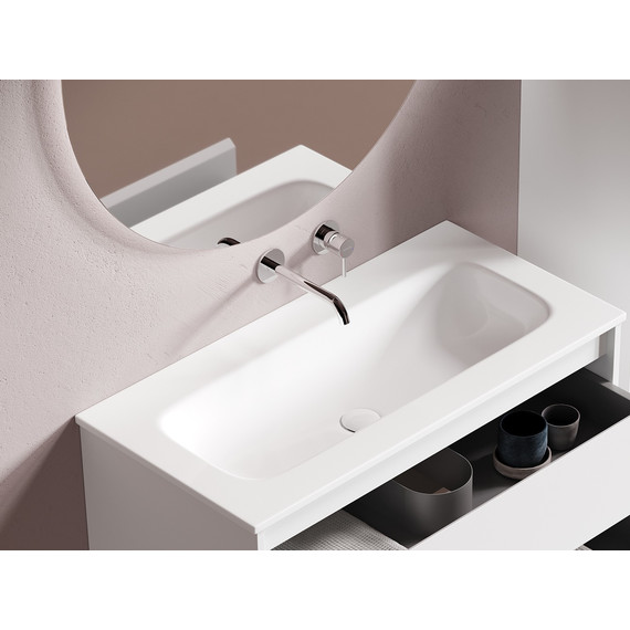 Тумба подвесная с раковиной-столешницей Sancos Libra 90 см LB90W (раковина Element CN7002) - фото 6